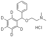 五氘代盐酸苯海拉明分子结构 (CAS 1219795-16-0)