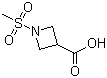 1-甲磺酰基氮杂环丁烷-3-羧酸分子结构 (CAS 1219828-27-9)