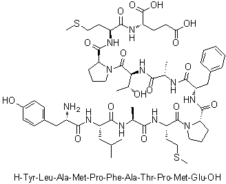 L-酪氨酰-L-亮氨酰-L-丙氨酰-L-蛋氨酰-L-脯氨酰-L-苯丙氨酰-L-丙氨酰-L-苏氨酰-L-脯氨酰-L-蛋氨酰-L-谷氨酸分子结构 (CAS 1221521-15-8)