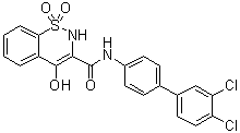 N-(3',4'-二氯[1,1'-联苯]-4-基)-4-羟基-2H-1,2-苯并噻嗪-3-甲酰胺 1,1-二氧化物分子结构 (CAS 1221971-47-6)