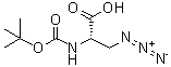 N-叔丁氧羰基-beta-叠氮基-L-丙氨酸分子结构 (CAS 122225-54-1)