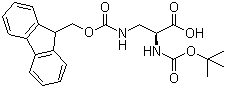 structure of CAS# 122235-70-5, N-叔丁氧羰基-N'-芴甲氧羰基-L-2,3-二氨基丙酸