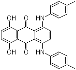 CAS 登录号：12226-82-3, 溶剂绿 20, 1,4-双(对甲苯基氨基)-5,8-二羟基蒽-9,10-二酮
