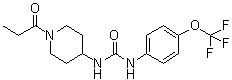 structure of CAS# 1222780-33-7, N-[1-(1-氧代丙基)-4-哌啶基]-N'-[4-(三氟甲氧基)苯基]脲