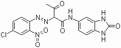 CAS 登录号：12236-62-3, 颜料橙 36, 2-[(4-氯-2-硝基苯基)偶氮]-N-(2,3-二氢-2-氧代-1H-苯并咪唑-5-基)-3-氧代丁酰胺