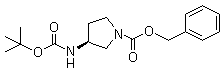 (S)-3-[[叔丁氧羰基]氨基]-1-吡咯烷甲酸苯甲酯分子结构 (CAS 122536-74-7)