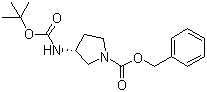 structure of CAS# 122536-75-8, (R)-1-Cbz-3-Boc-氨基吡咯烷