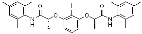 structure of CAS# 1226896-38-3, (2R,2'R)-2,2'-[(2-Iodo-1,3-phenylene)bis(oxy)]bis[N-(2,4,6-trimethylphenyl)propanamide]