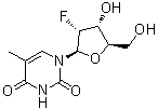 2'-氟胸苷分子结构 (CAS 122799-38-6)