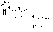 structure of CAS# 1228013-15-7, 1-Ethyl-7-[2-methyl-6-(4H-1,2,4-triazol-3-yl)pyridin-3-yl]-3,4-dihydropyrazino[2,3-b]pyrazin-2(1H)-one