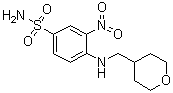 3-硝基-4-[[(四氢吡喃-4-基)甲基]氨基]苯磺酰胺分子结构 (CAS 1228779-96-1)