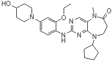 structure of CAS# 1228817-38-6, 9-环戊基-2-[[2-乙氧基-4-(4-羟基哌啶-1-基)苯基]氨基]-5-甲基-8,9-二氢-5H-嘧啶并[4,5-b][1,4]二氮杂卓-6(7H)-酮