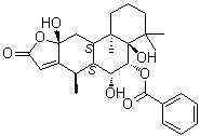 (4aR,5R,6R,6aS,7R,10aR,11aS,11bR)-5-(苯甲酰氧基)-2,3,4,4a,5,6,6a,7,10a,11,11a,11b-十二氢-4a,6,10a-三羟基-4,4,7,11b-四甲基菲并[3,2-b]呋喃-9(1H)-酮分子结构 (CAS 1228964-10-0)