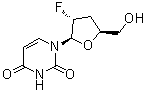 2',3'-二脱氧-2'-氟尿苷分子结构 (CAS 122929-22-0)