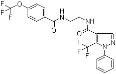 CAS # 1231243-90-5, 1-Phenyl-N-[2-[[4-(trifluoromethoxy)benzoyl]amino]ethyl]-5-(trifluoromethyl)-1H-pyrazole-4-carboxamide