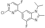 structure of CAS# 1231930-42-9, 6-(2-氯-5-氟-4-嘧啶基)-4-氟-2-甲基-1-(1-甲基乙基)-1H-苯并咪唑