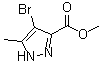 4-溴-5-甲基-1H-吡唑-3-羧酸甲酯分子结构 (CAS 1232838-31-1)
