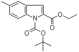 5-甲基-1H-吲哚-1,2-二甲酸 1-叔丁酯 2-乙酯分子结构 (CAS 1233086-44-6)
