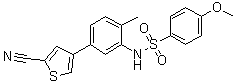 N-[5-(5-氰基-3-噻吩基)-2-甲基苯基]-4-甲氧基苯磺酰胺分子结构 (CAS 1233948-61-2)