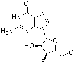 structure of CAS# 123402-21-1, 3'-Deoxy-3'-fluoroguanosine