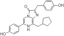 CAS # 123437-25-2, Coelenterazine cp, CTZ cp, 2-[(4-Hydroxyphenyl)methyl]-6-(4-hydroxyphenyl)-8-(cyclopenylmethyl)-imdazo[1,2-a]pyrazin-3-(7H)-one
