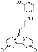 3,6-二溴-beta-氟-N-(3-甲氧基苯基)-9H-咔唑-9-丙胺分子结构 (CAS 1235481-90-9)
