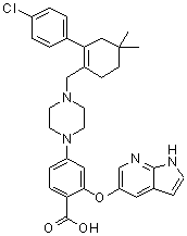 2-[(1H-吡咯并[2,3-b]吡啶-5-基)氧基]-4-[4-[[2-(4-氯苯基)-4,4-二甲基环己-1-烯基]甲基]哌嗪-1-基]苯甲酸分子结构 (CAS 1235865-77-6)