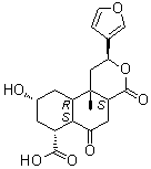 CAS # 1236285-87-2, Diosbulbin L, (2S,4aS,6aS,7R,9R,10aR,10bS)-2-(3-Furanyl)dodecahydro-9-hydroxy-10b-methyl-4,6-dioxo-2H-naphtho[2,1-c]pyran-7-carboxylic acid