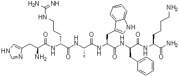 CAS # 123689-72-5, L-Histidyl-D-arginyl-L-alanyl-L-tryptophyl-D-phenylalanyl-L-lysinamide