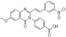 4-[6-甲氧基-2-[(1E)-2-(3-硝基苯基)乙烯基]-4-氧代-3(4H)-喹唑啉基]苯甲酸分子结构 (CAS 1237744-13-6)