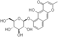 CAS # 123914-49-8, Cassiaside, 6-(beta-D-Glucopyranosyloxy)-5-hydroxy-2-methyl-4H-naphtho[2,3-b]pyran-4-one