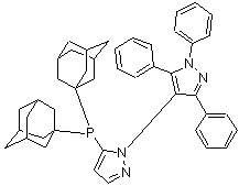 structure of CAS# 1239478-87-5, 5-[双(金刚烷-1-基)膦基]-1',3',5'-三苯基-1,4'-联-1H-吡唑