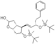 (3aR,4R,5R,6aS)-5-[[(叔丁基)二甲基硅烷基]氧基]-4-[(1E,3S)-3-[[(叔丁基)二甲基硅烷基]氧基]-5-苯基-1-戊烯-1-基]六氢-2H-环戊二烯并[b]呋喃-2-醇分子结构 (CAS 1240483-16-2)