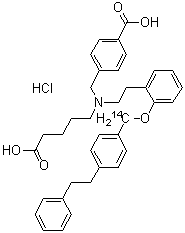 CAS 登录号：1240669-95-7, 4-[[(4-羧基丁基)[2-[2-[[4-(2-苯基乙基)苯基]甲氧基-(碳-14)]苯基]乙基]氨基]甲基]-苯甲酸盐酸盐