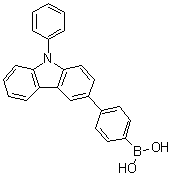 [4-(9-苯基-9H-咔唑-3-基)苯基]硼酸分子结构 (CAS 1240963-55-6)