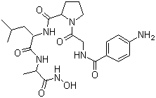 4-氨基苯甲酰基-甘氨酰-脯氨酰-D-亮氨酰-D-丙氨酰异羟肟酸分子结构 (CAS 124168-73-6)