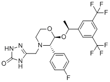 5-(((2S,3S)-2-((S)-1-(3,5-双(三氟甲基)苯基)乙氧基)-3-(4-氟苯基)吗啉基)甲基)-1H-1,2,4-三唑-3(2H)-酮分子结构 (CAS 1242175-40-1)