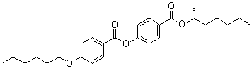 4-(己氧基)苯甲酸 4-[[[(1R)-1-甲基己基]氧基]羰基]苯基酯分子结构 (CAS 1243724-70-0)