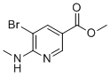 甲基5-溴-6-(甲基氨基)吡啶-3-羧酸酯分子结构 (CAS 1244016-90-7)