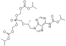 structure of CAS# 1244022-54-5, 5-[[(1R)-1-甲基-2-[6-[[(1-甲基乙氧基)羰基]氨基]-9H-嘌呤-9-基]乙氧基]甲基]-2,4,6,8-四氧杂-5-磷杂壬二酸双(1-甲基乙基)酯 5-氧化物