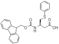 structure of CAS# 1244724-97-7, (3R)-3-[[芴甲氧羰基]氨基]-4-(苯硫基)丁酸