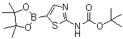 structure of CAS# 1245252-99-6, 2-(叔丁氧羰基氨基)噻唑-5-硼酸频哪醇酯