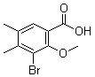3-溴-2-甲氧基-4,5-二甲基苯甲酸分子结构 (CAS 1245532-88-0)