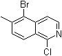 5-溴-1-氯-6-甲基异喹啉分子结构 (CAS 1245647-25-9)