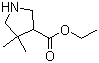 structure of CAS# 1245649-01-7, 4,4-Dimethyl-3-pyrrolidinecarboxylic acid ethyl ester