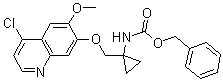 CAS # 1245794-14-2, N-[1-[[(4-Chloro-6-methoxy-7-quinolinyl)oxy]methyl]cyclopropyl]carbamic acid phenylmethyl ester