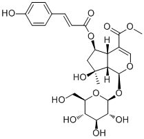 6-O-反式对香豆酰山栀苷甲酯分子结构 (CAS 1246012-26-9)