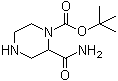 structure of CAS# 1246030-06-7, 2-(氨基羰基)-1-哌嗪羧酸叔丁酯