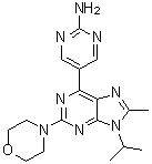 5-[8-甲基-9-异丙基-2-(4-吗啉基)-9H-嘌呤-6-基]-2-嘧啶胺分子结构 (CAS 1246560-33-7)