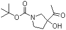 structure of CAS# 1246650-71-4, 3-乙酰基-3-羟基吡咯烷-1-甲酸叔丁酯